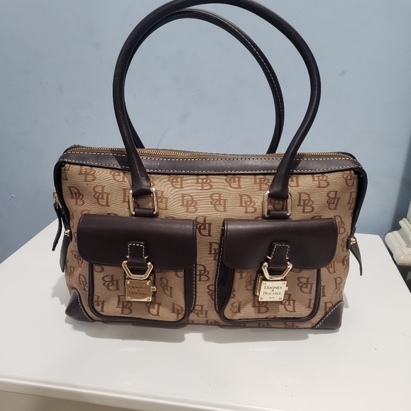 DOONEY & BOURKE CANVAS MONOGRAM SATCHEL HANDBAG - Picture 1 of 8